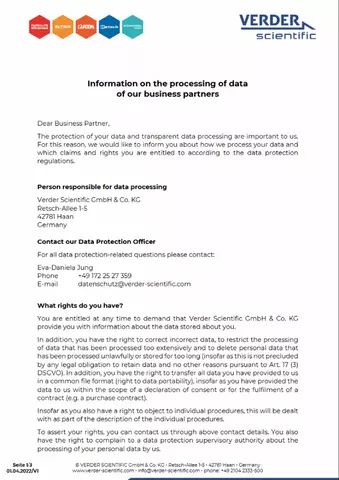 Information zur Verarbeitung von Daten unserer Geschäftspartner