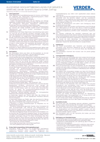 Allgemeine Geschäftsbedingungen für Service & Wartung